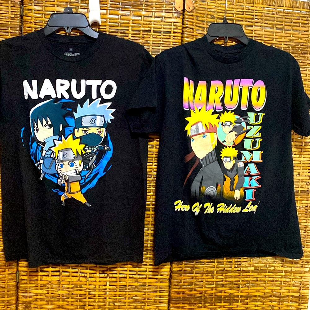 GUC 2 Naruto shippuden uzumaki & Naruto Graphic Tee T-Shirts Anime m